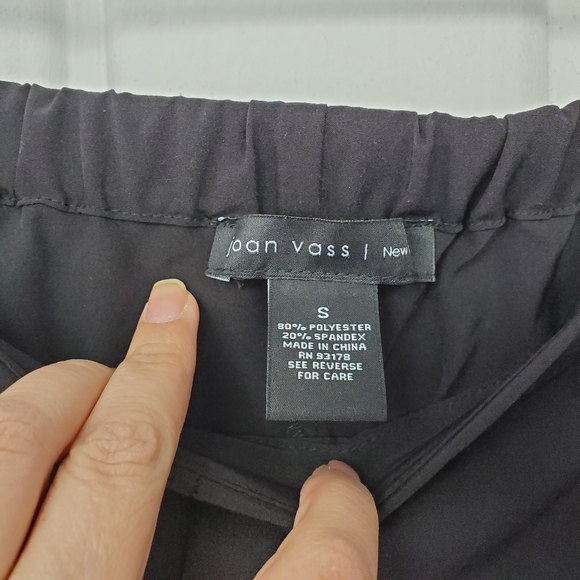 Joan Vass New York Black Lightweight Wide Leg Flowy Ankle Pants Women's Small - Picture 6 of 6